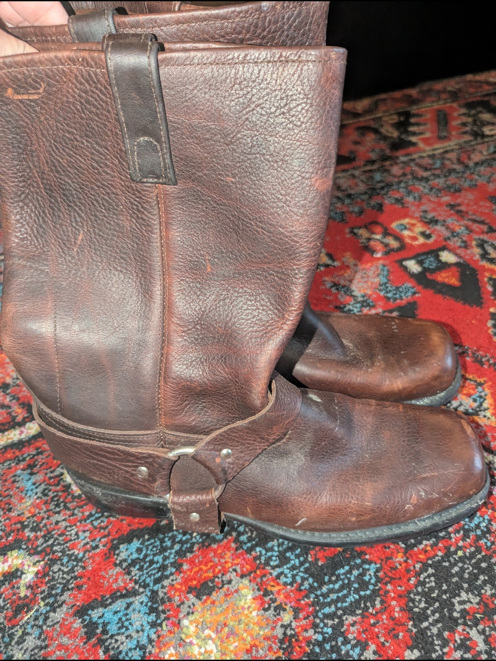 dingo Brown Leather Harness Boots - Picture 1 of 6